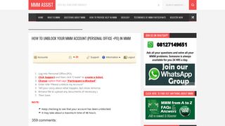 How to Unblock your MMM Account (Personal Office =PO) in MMM ...