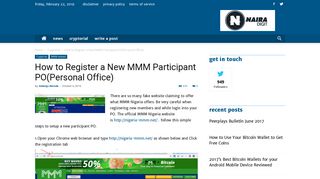 How to Register a New MMM Participant PO(Personal Office ...