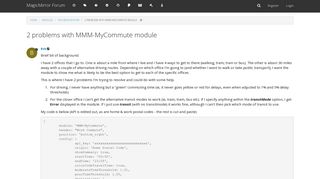 2 problems with MMM-MyCommute module | MagicMirror Forum