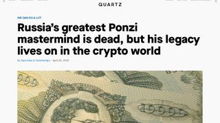 MMM and bitcoin: Russian Ponzi mastermind Sergei Mavrodi is dead ...
