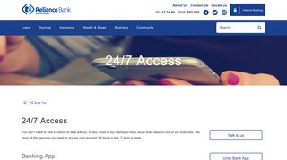 24/7 Access - Reliance Bank