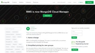 MMS is now MongoDB Cloud Manager | MongoDB