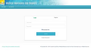 Log In - Medical Marijuana Use Registry