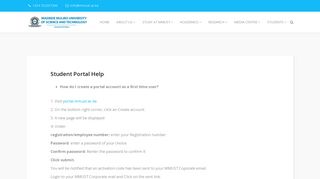 Student Portal Help - mmust