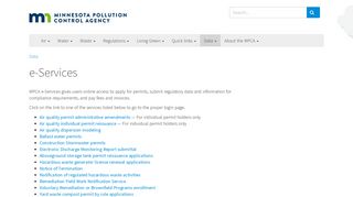 e-Services | Minnesota Pollution Control Agency