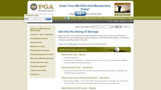 Minnesota PGA Golf Card - Participating Courses