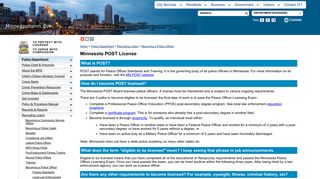 Minnesota POST License - City of Minneapolis