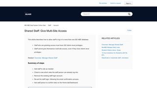 Login Account: Give Staff Multi-Site Access – MN ABE Data System ...