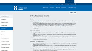 MNLINK instructions | Hennepin County