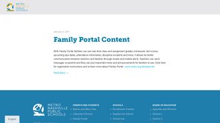 Family Portal Content — Metro Nashville Public Schools