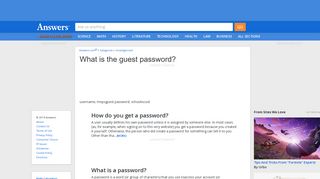 What is the guest password - Answers