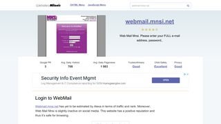 Webmail.mnsi.net website. Login to WebMail.