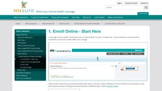 Enroll Online - Start Here / MNsure