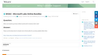 MOAC - Microsoft Labs Online Bundles | Wiley