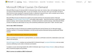 Microsoft Official Courses On-Demand