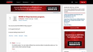 MOBE 21 Steps business program. | Warrior Forum - The #1 Digital ...