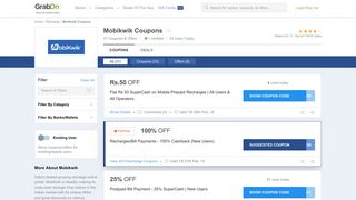 Mobikwik Coupons, Offers | 100% Wallet Recharge Code | Feb 2019