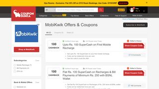 MobiKwik Coupons & Offers | Upto 100% OFF on Recharges & Bills ...