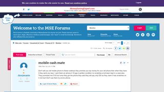 mobile cash mate - MoneySavingExpert.com Forums