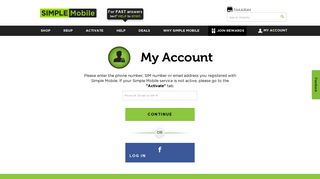 My Account, Login | Simple Mobile