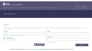User account | Mobile Connect Developer Portal