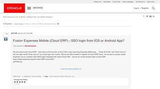 Fusion Expenses Mobile (Cloud ERP) - SSO login ... | Oracle Community