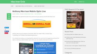 Mobile Optin Live - By Anthony Morrison - Enroll Now!