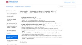 Why can't I connect to the camera's Wi-Fi? – YI Technologies, Inc.