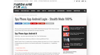 Spy Phone App Android Login - Stealth Mode 100% - HW4ALL.com