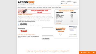 Forgot your username? - Actionvoip | cheap calls all over the world