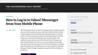 How to Log in to Yahoo! Messenger from Your Mobile Phone - The ...