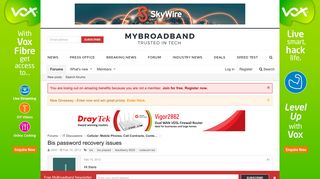 Bis password recovery issues | MyBroadband