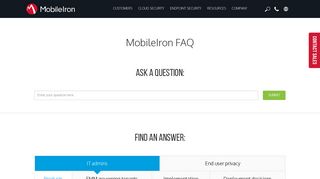 MobileIron FAQ | MobileIron.com