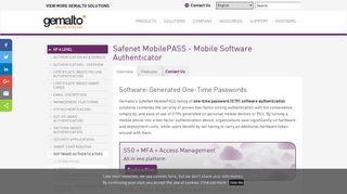 Safenet MobilePASS - Mobile Software Authenticator - Gemalto
