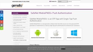 Mobile Push Authentication with Gemalto's SafeNet MobilePASS+