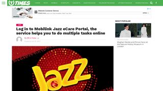 Log in to Mobilink Jazz eCare Portal, the service helps you to do ...