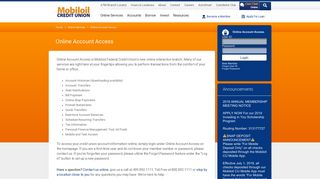 Online Account Access « Mobiloil Credit Union