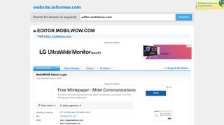 editor.mobilwow.com at WI. MobilWOW Admin Login - Website Informer