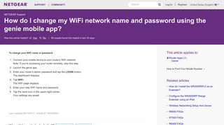 How do I change my WiFi network name and password using the ...