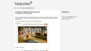 Tadpoles | Creating a Tadpoles Parent Account