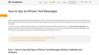 How to Spy on iPhone Text Messages - FoneMonitor