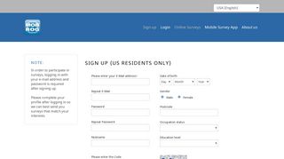 Sign up (US residents only) - Mobrog