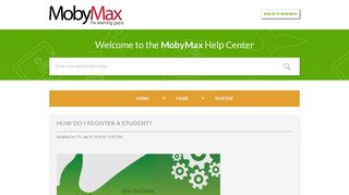 How do I register a student? : MobyMax Help Center