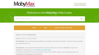 What is my username? : MobyMax Help Center