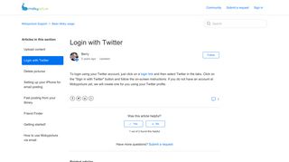 Login with Twitter – Mobypicture Support