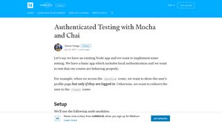 Authenticated Testing with Mocha and Chai – codeburst