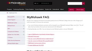 MyMohawk FAQ | Mohawk College