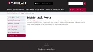 MyMohawk Portal | Mohawk College