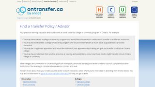 Mohawk College - ONTransfer - Institution Transfer Profiles