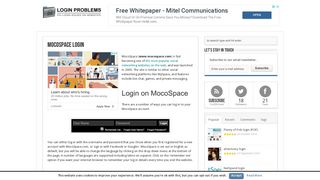 MocoSpace login - Login Problems